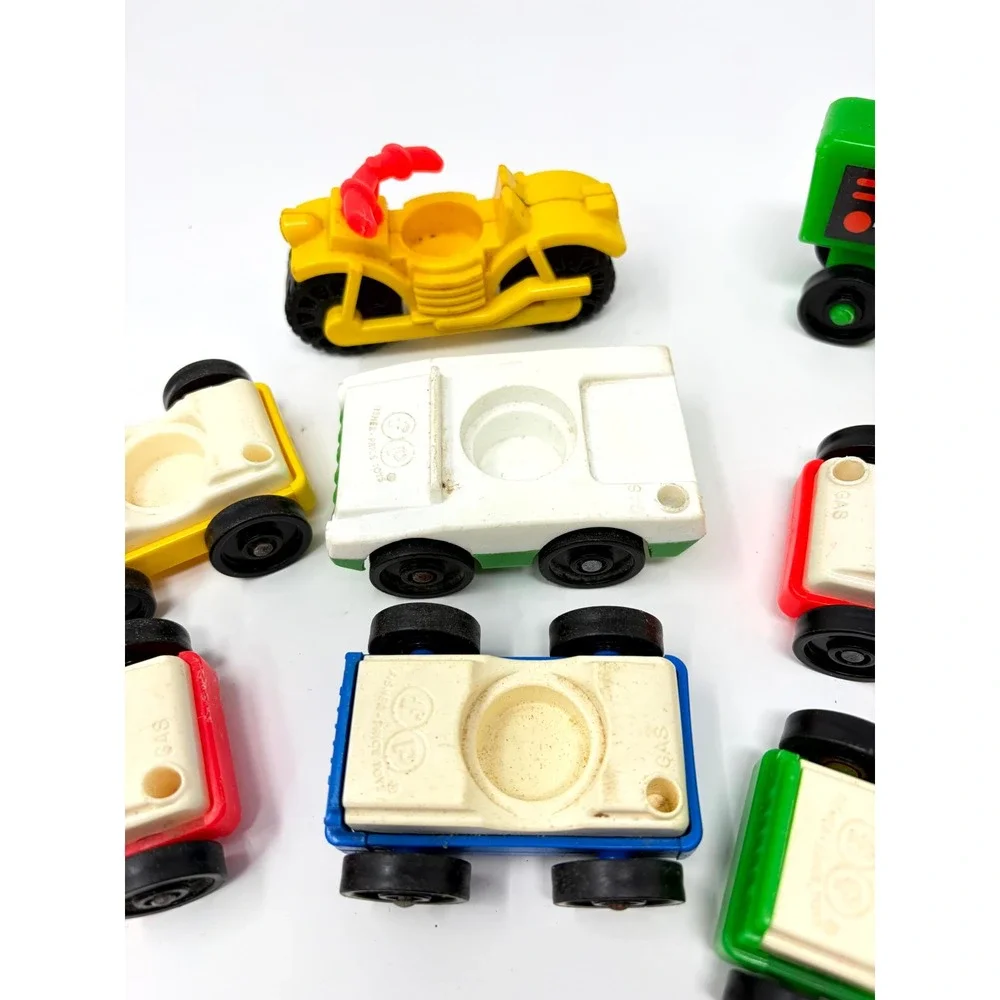 Vintage Fisher Price Little People Vehicles Lot of 8 Cars Tractor Motorcycle